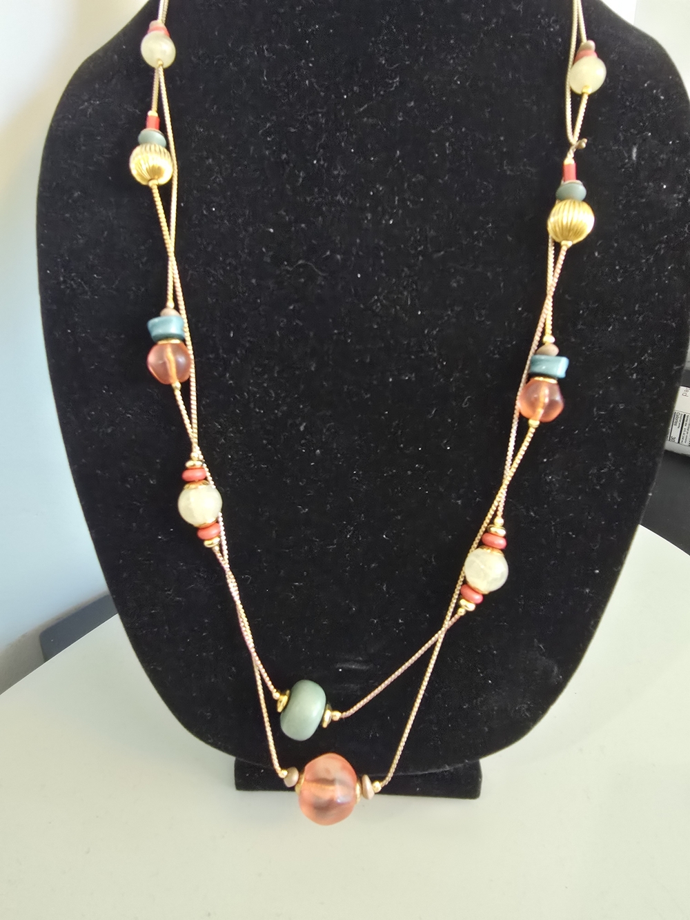 Beaded Multicolor Layered Pendant Necklace - Women Jewelry